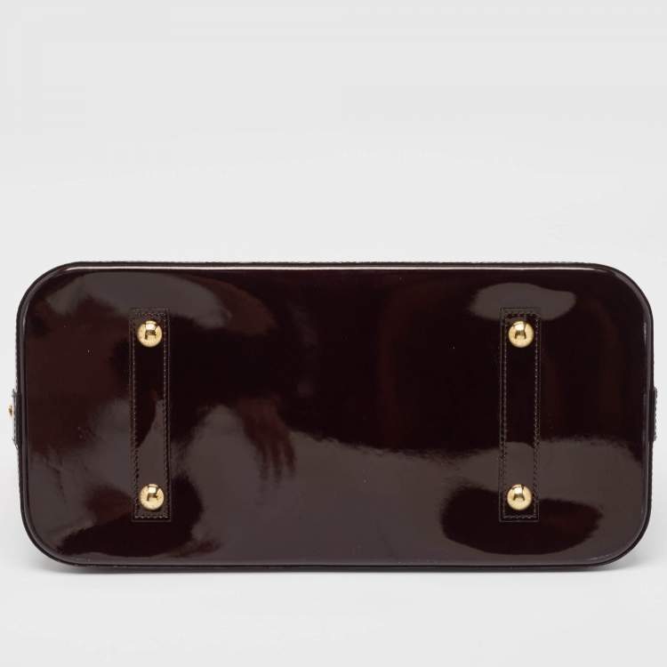 Pre Owned Louis Vuitton Amarante Monogram Vernis Alma GM Bag