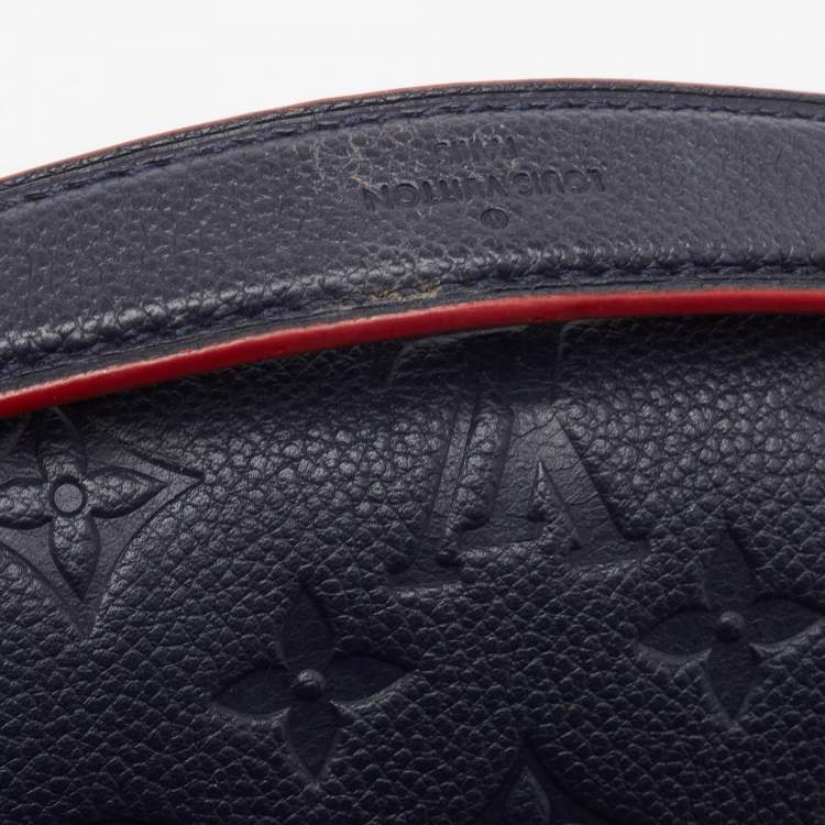 Pre Owned Louis Vuitton Navy Blue/Red Monogram Empreinte Leather Pochette Metis Bag