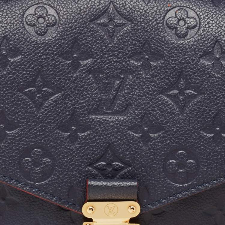 Pre Owned Louis Vuitton Navy Blue/Red Monogram Empreinte Leather Pochette Metis Bag
