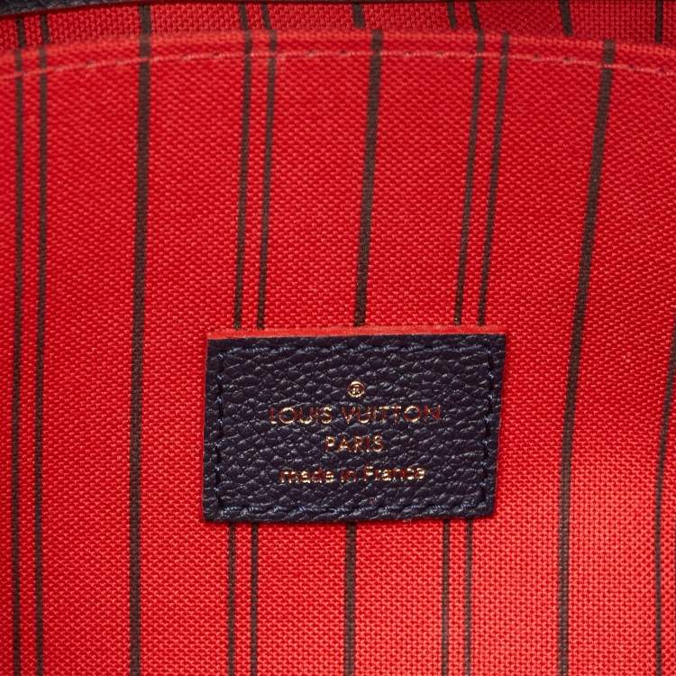 Pre Owned Louis Vuitton Navy Blue/Red Monogram Empreinte Leather Pochette Metis Bag