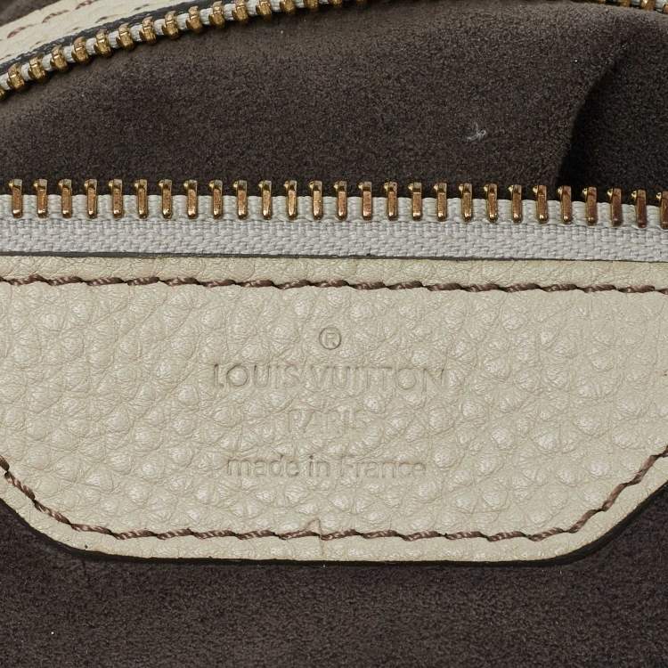 Pre Owned Louis Vuitton Lin Monogram Mahina Leather L Bag