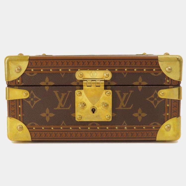 Pre Owned Louis Vuitton Brown Monogram Canvas Coffret Tresor 24 Trunk Case Bag