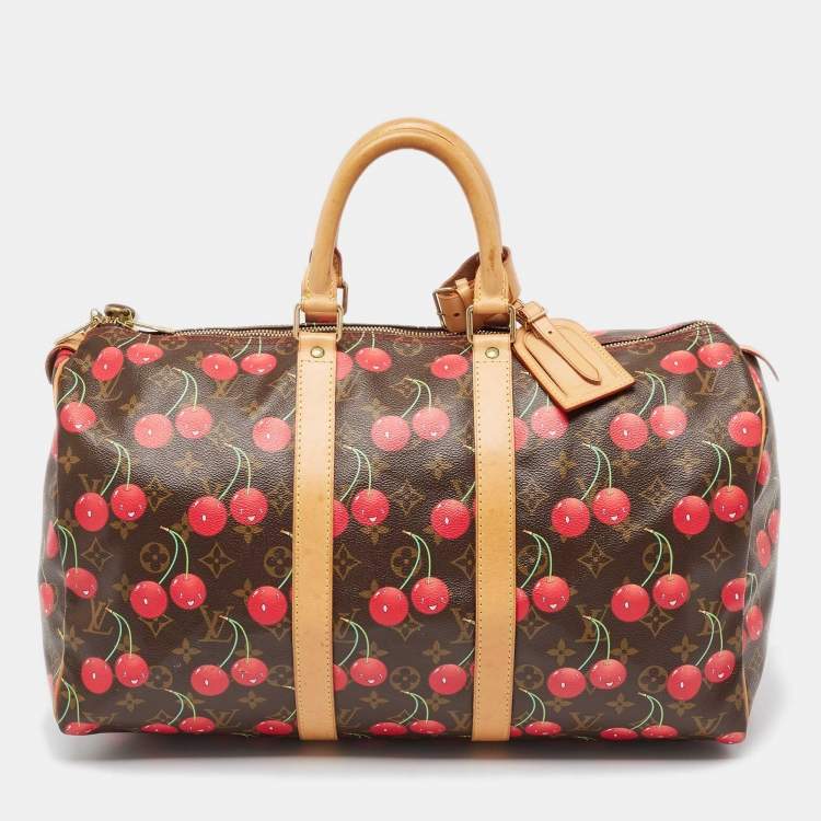 Pre Owned Louis Vuitton Monogram Canvas Cerises Keepall 45 Bag