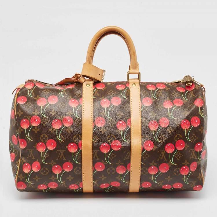 Pre Owned Louis Vuitton Monogram Canvas Cerises Keepall 45 Bag