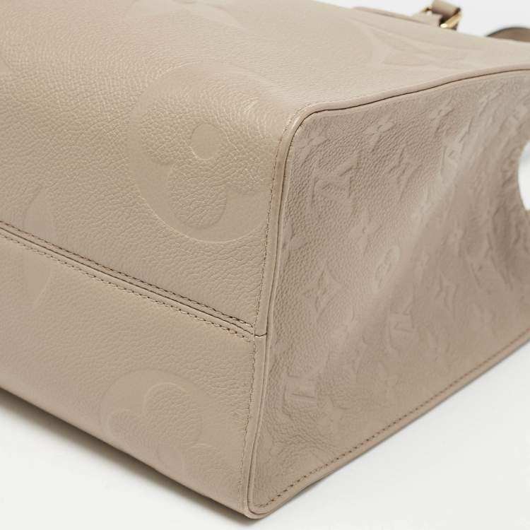 Pre Owned Louis Vuitton Beige Monogram Empriente Leather Giant Onthego MM Bag
