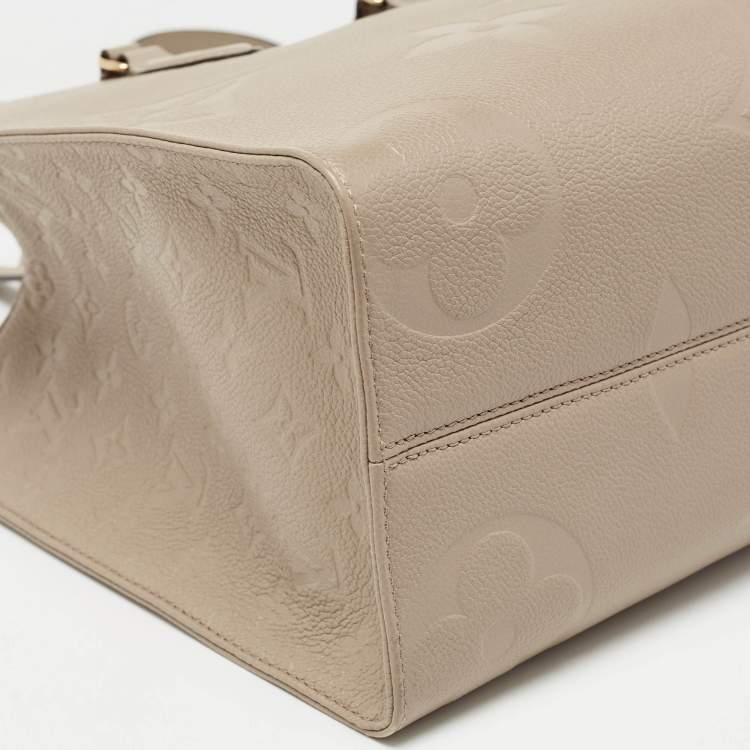 Pre Owned Louis Vuitton Beige Monogram Empriente Leather Giant Onthego MM Bag
