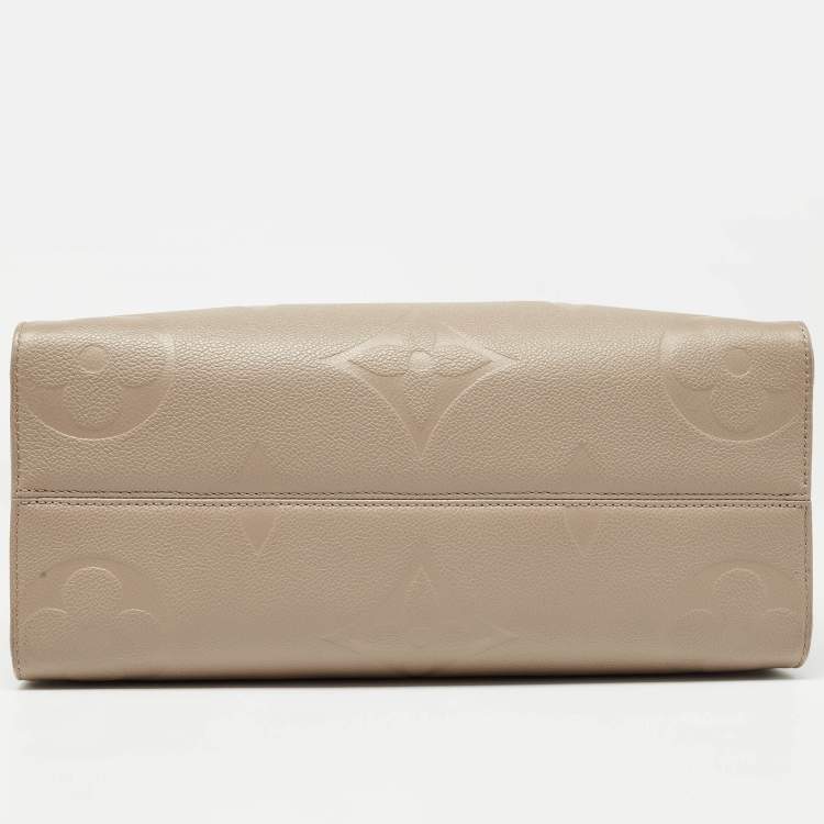 Pre Owned Louis Vuitton Beige Monogram Empriente Leather Giant Onthego MM Bag