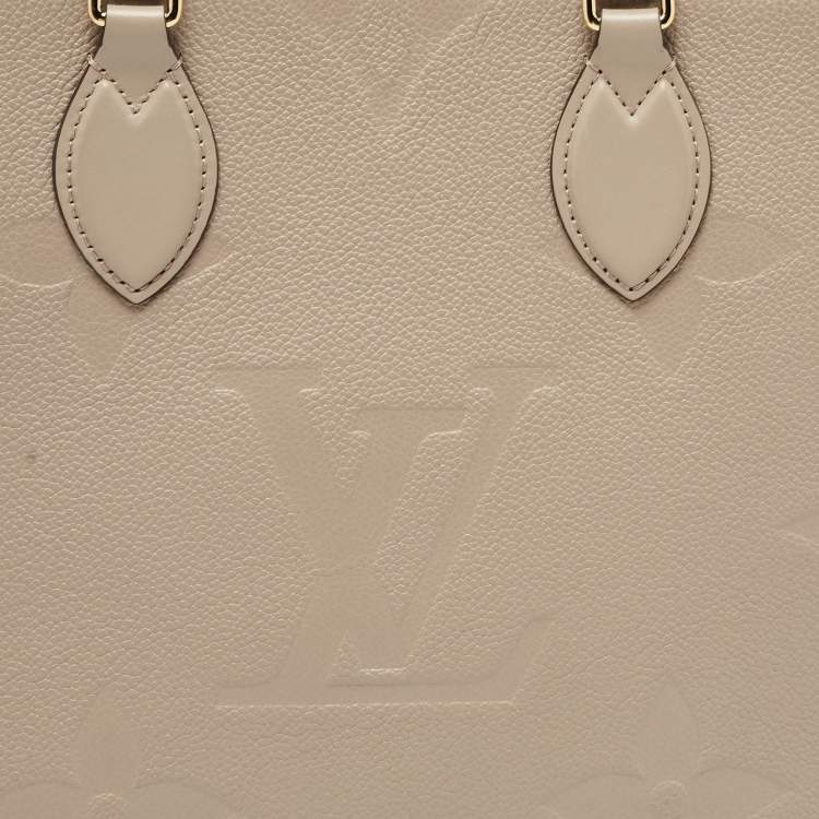 Pre Owned Louis Vuitton Beige Monogram Empriente Leather Giant Onthego MM Bag