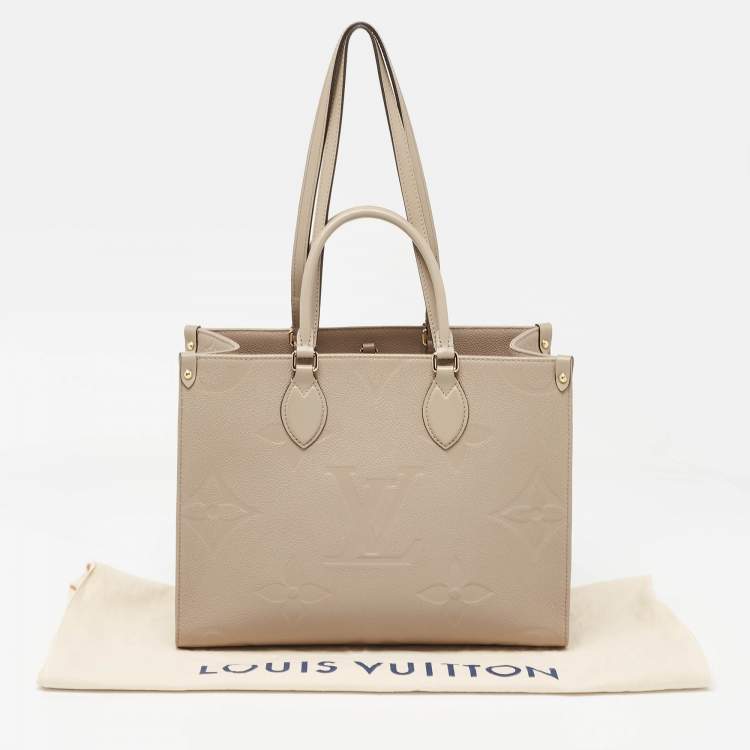 Pre Owned Louis Vuitton Beige Monogram Empriente Leather Giant Onthego MM Bag
