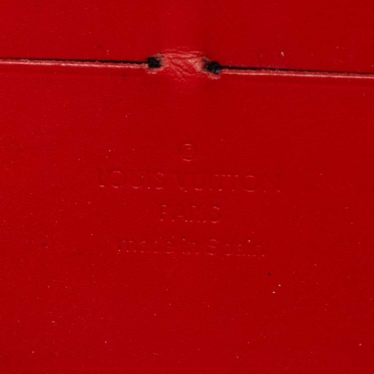 Pre Owned Louis Vuitton Orange Sunset Monogram Vernis Zippy Wallet