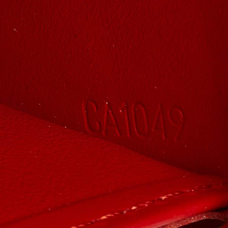 Pre Owned Louis Vuitton Orange Sunset Monogram Vernis Zippy Wallet
