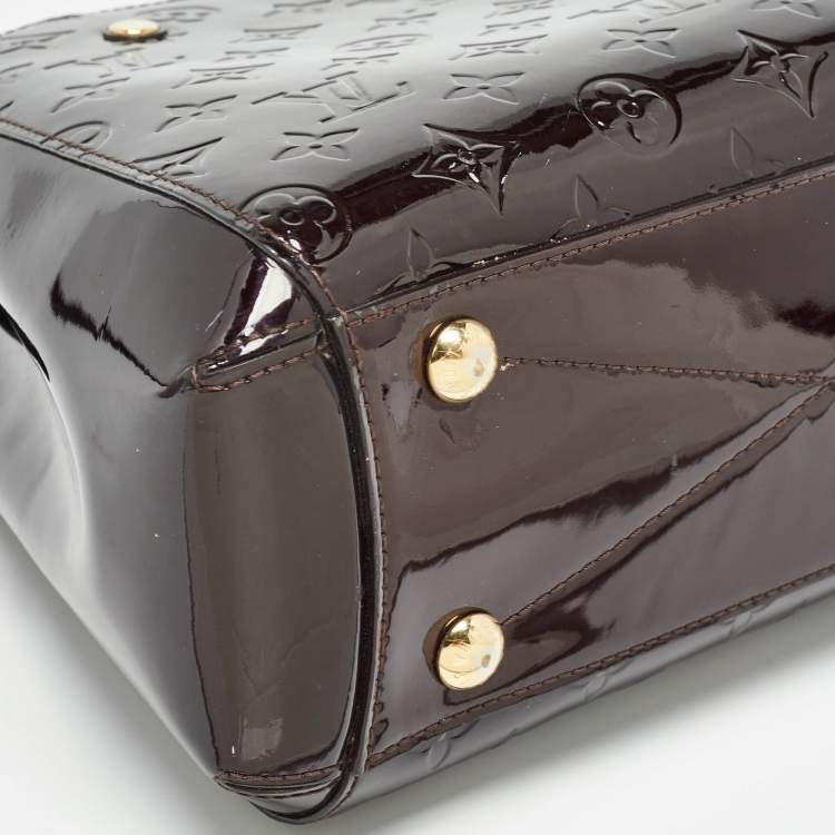 Pre Owned Louis Vuitton Amarante Monogram Vernis Montaigne BB Bag