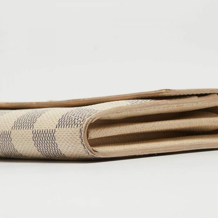 Pre Owned Louis Vuitton Damier Azur Canvas Sarah Wallet