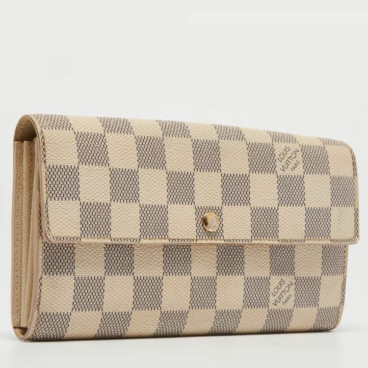 Pre Owned Louis Vuitton Damier Azur Canvas Sarah Wallet