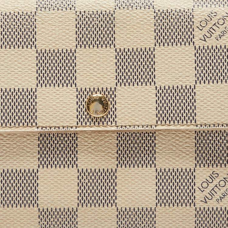 Pre Owned Louis Vuitton Damier Azur Canvas Sarah Wallet