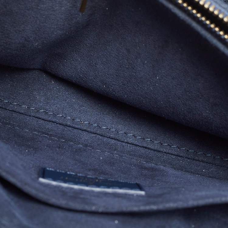 Pre Owned Louis Vuitton Navy Blue Leather New Wave Chain MM Bag