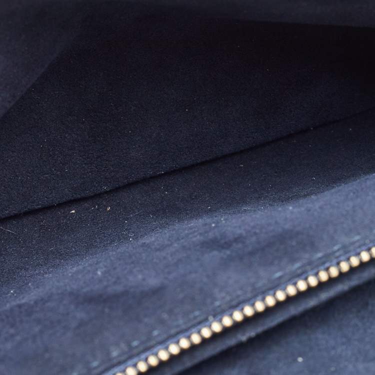 Pre Owned Louis Vuitton Navy Blue Leather New Wave Chain MM Bag