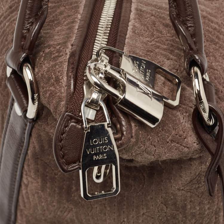 Pre Owned Louis Vuitton Brown Monogram Antheia Suede Ixia MM Bag