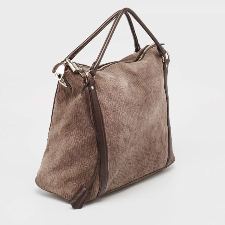 Pre Owned Louis Vuitton Brown Monogram Antheia Suede Ixia MM Bag