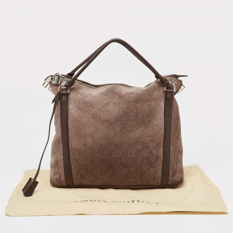 Pre Owned Louis Vuitton Brown Monogram Antheia Suede Ixia MM Bag