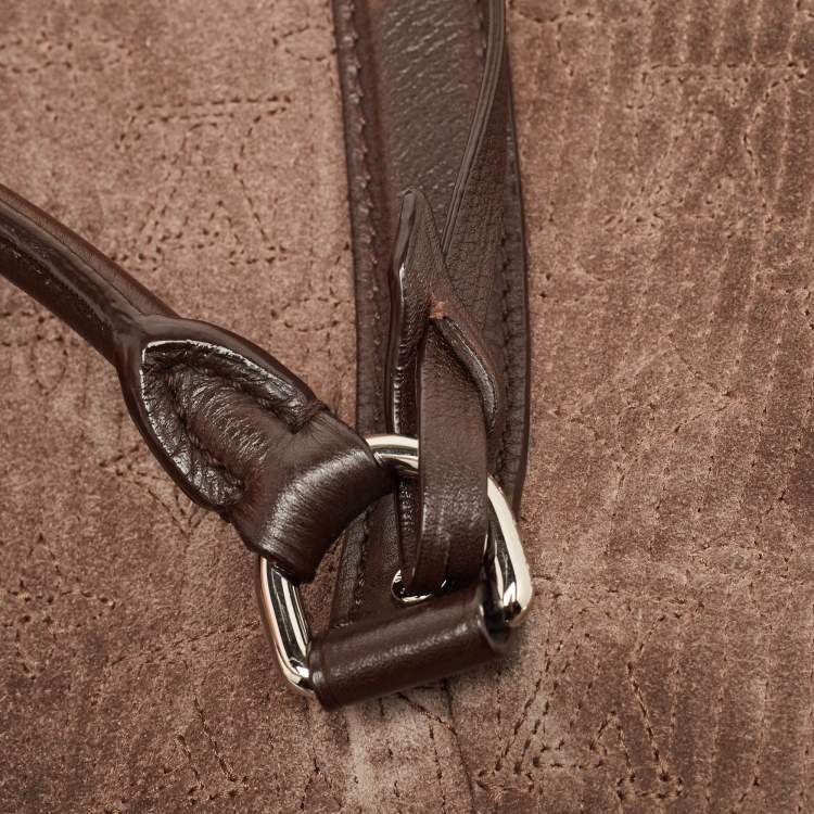 Pre Owned Louis Vuitton Brown Monogram Antheia Suede Ixia MM Bag