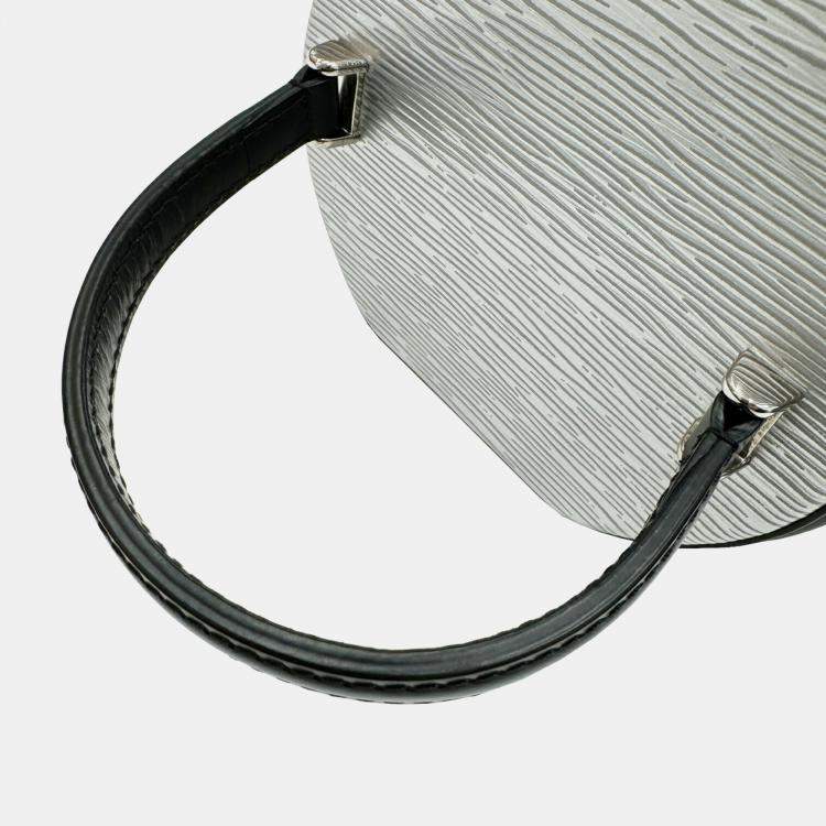 Pre Owned Louis Vuitton Silver/Black Leather Cannes Top Handle Bag
