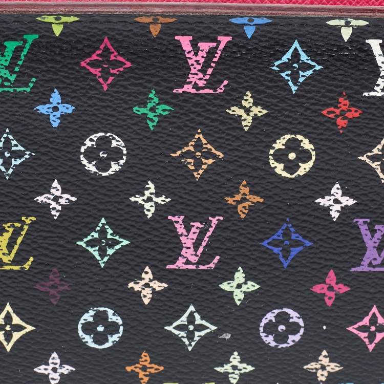 مملوكة مسبقًا Louis Vuitton Black Monogram Multicolore Canvas Insolite Pistache Wallet