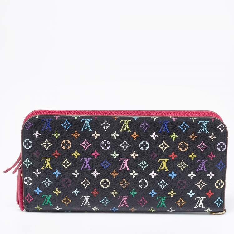 مملوكة مسبقًا Louis Vuitton Black Monogram Multicolore Canvas Insolite Pistache Wallet
