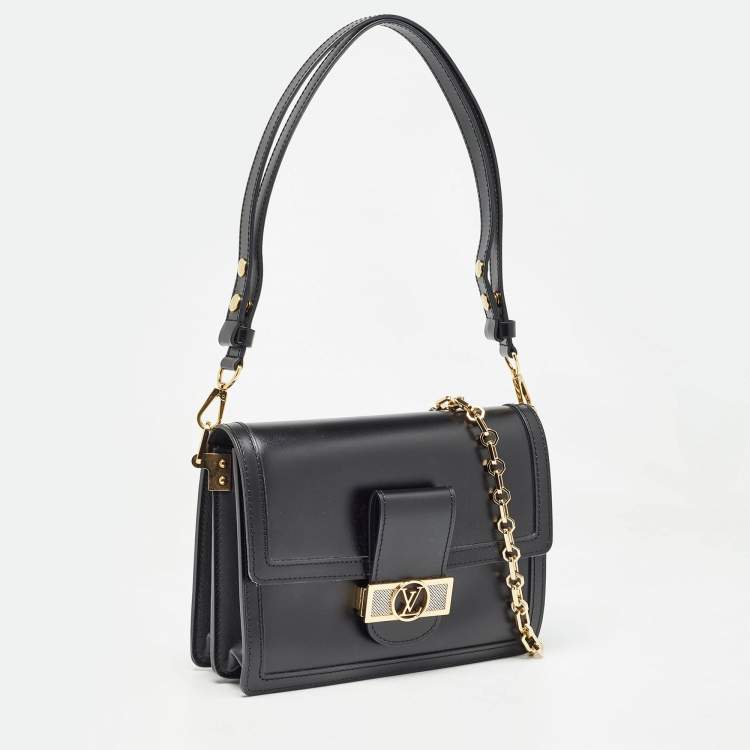 Pre Owned Louis Vuitton Black Leather Dauphine MM Bag