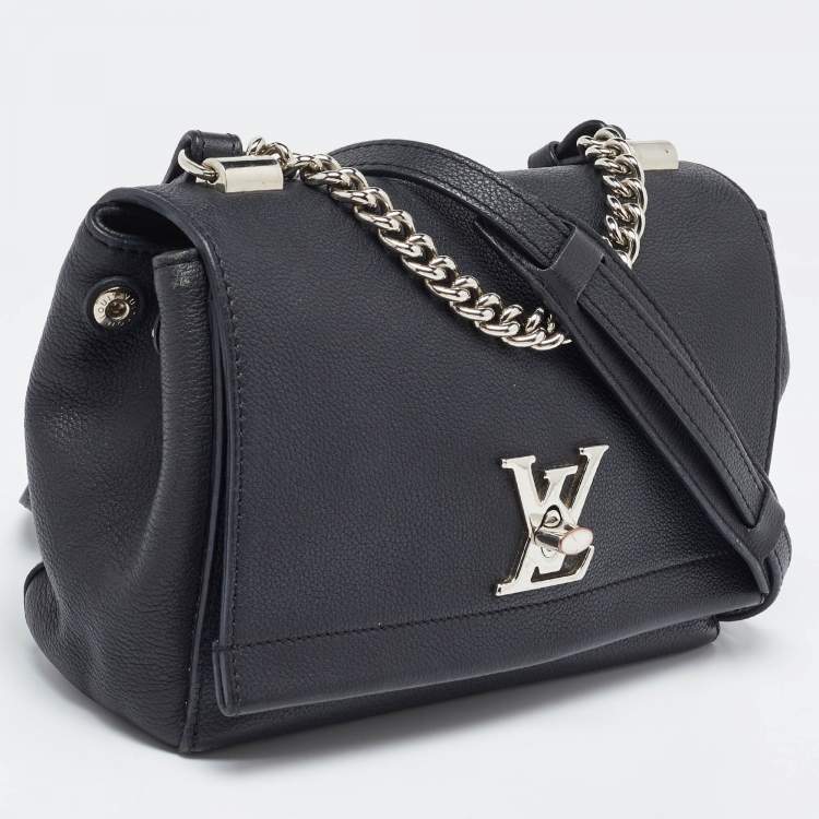 Pre Owned Louis Vuitton Black Leather Lockme II BB Bag