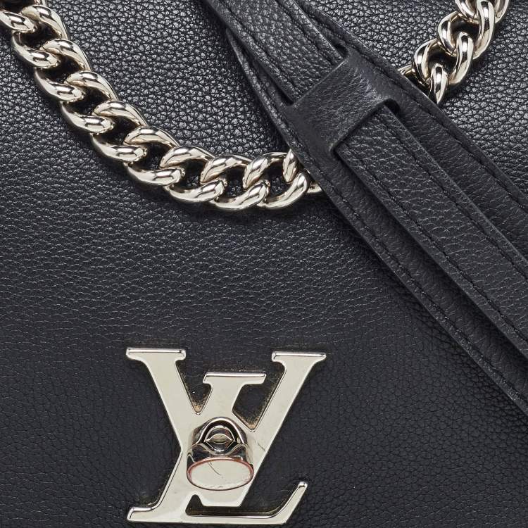 Pre Owned Louis Vuitton Black Leather Lockme II BB Bag