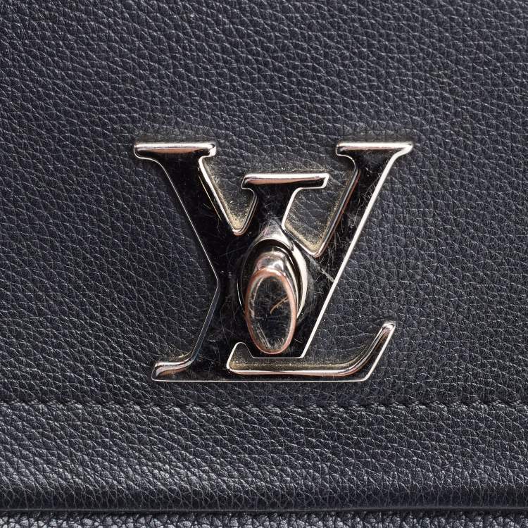 Pre Owned Louis Vuitton Black Leather Lockme II BB Bag