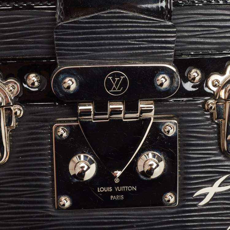 Pre Owned Louis Vuitton Black Epi Leather Petite Malle Clutch Bag