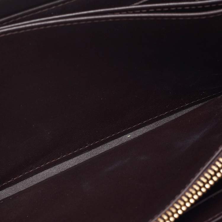 Pre Owned Louis Vuitton Amarante Monogram Vernis Zippy Wallet
