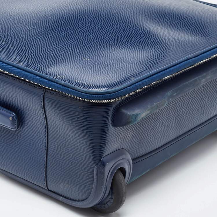 Pre Owned Louis Vuitton Blue Marine Epi Leather Pegase 55 Luggage