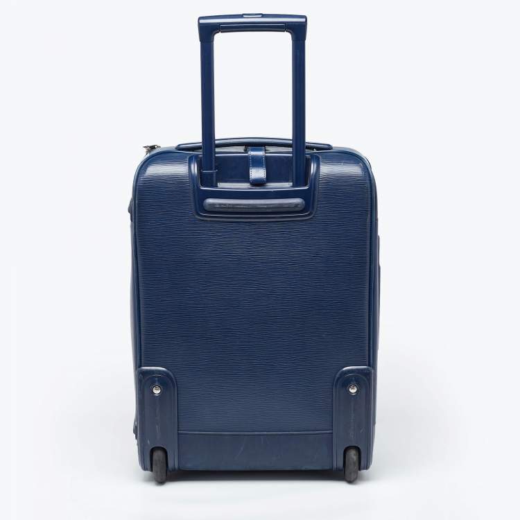 Pre Owned Louis Vuitton Blue Marine Epi Leather Pegase 55 Luggage