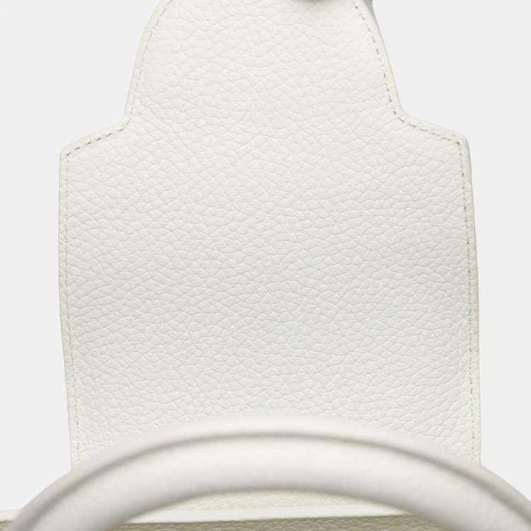Pre Owned Louis Vuitton x Yayoi Kusama White Leather Capucines Painted Top Handle Bag