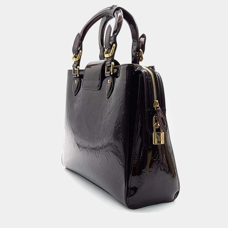Pre Owned Louis Vuitton Amarante Monogram Vernis Leather Melrose Avenue Top Handle Bag