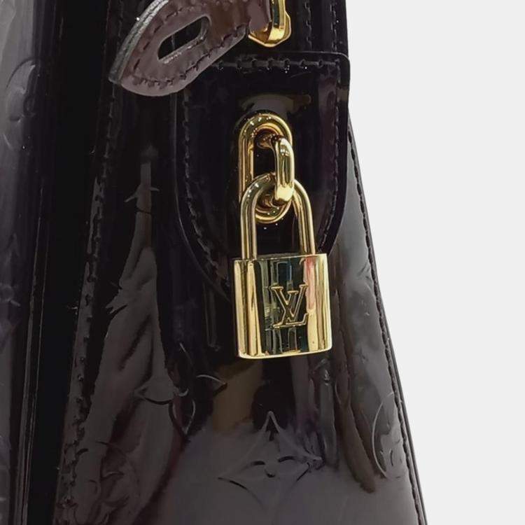 Pre Owned Louis Vuitton Amarante Monogram Vernis Leather Melrose Avenue Top Handle Bag