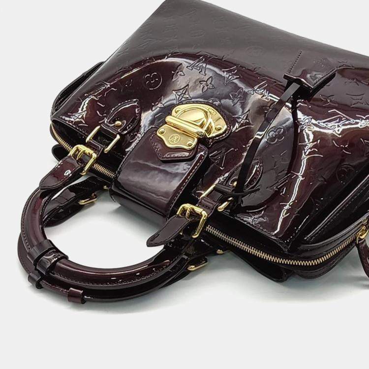 Pre Owned Louis Vuitton Amarante Monogram Vernis Leather Melrose Avenue Top Handle Bag