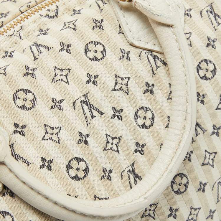 Pre Owned Louis Vuitton Blue Monogram Canvas Mini Lin Speedy 30 Bag