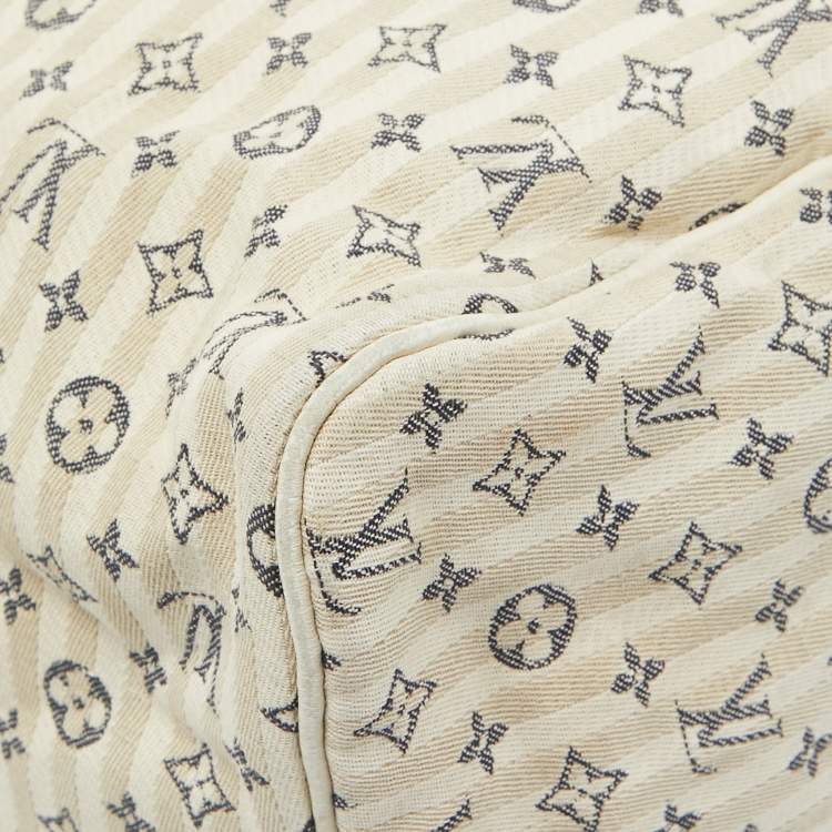 Pre Owned Louis Vuitton Blue Monogram Canvas Mini Lin Speedy 30 Bag