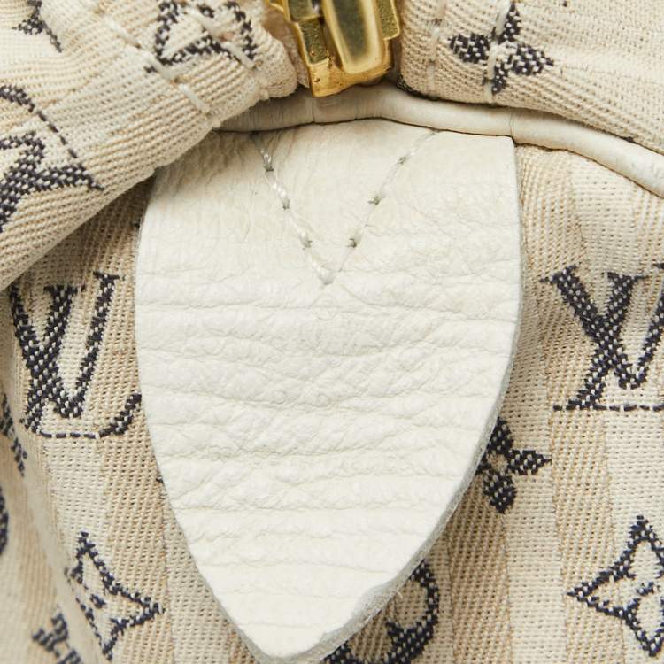 Pre Owned Louis Vuitton Blue Monogram Canvas Mini Lin Speedy 30 Bag