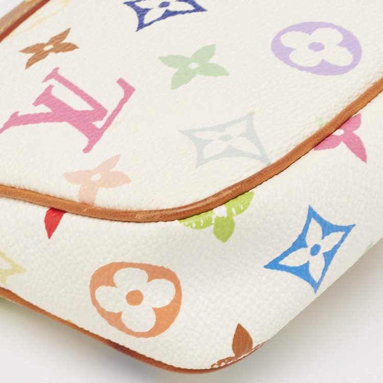 Pre Owned Louis Vuitton White Monogram Multicolore Canvas Pochette Accessoires Bag 