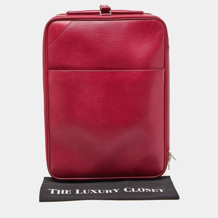Pre Owned Louis Vuitton Fuchsia Epi Leather Pegase 50 Luggage