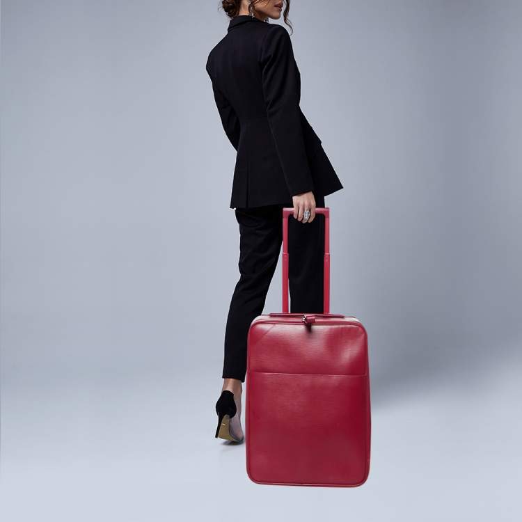 Pre Owned Louis Vuitton Fuchsia Epi Leather Pegase 50 Luggage