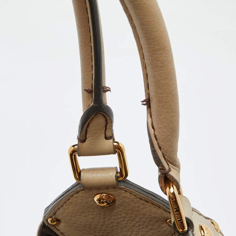 Pre Owned Louis Vuitton Beige Monogram Mahina Leather Surya XL Bag