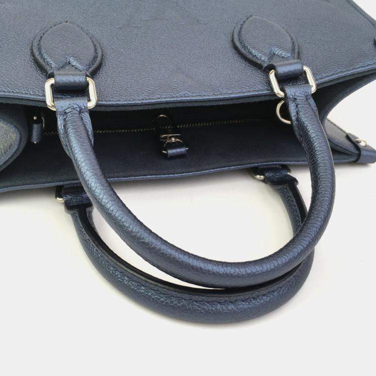 Pre Owned Louis Vuitton Blue Giant Monogram Empreinte Leather OnTheGo PM Tote Bag