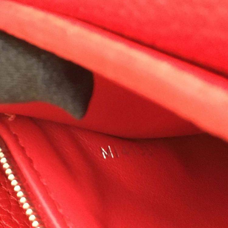 Pre Owned Louis Vuitton Red Leather Capucines BB Top Handle Bag