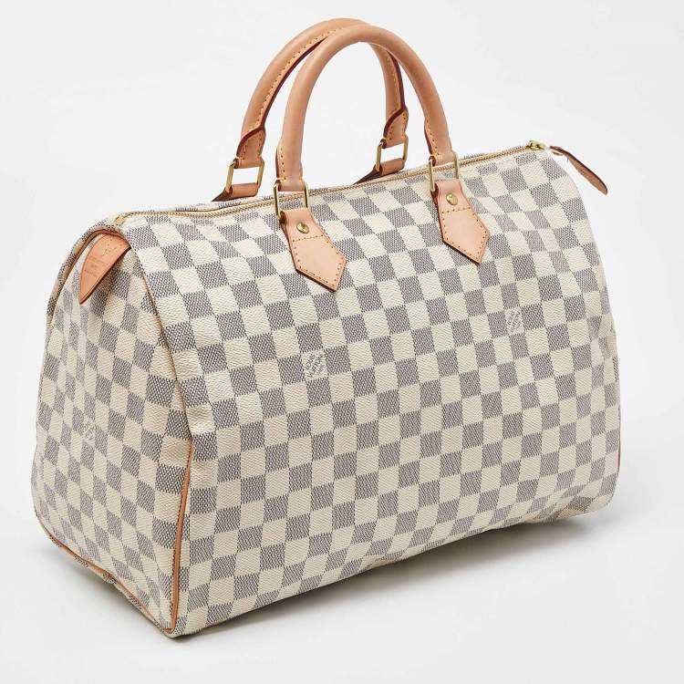 Pre Owned Louis Vuitton Damier Azur Canvas Speedy 35 Bag